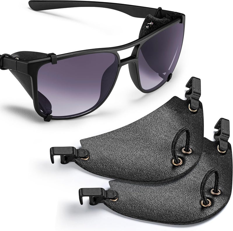 Handmade Premium Leather Side Shields for Sunglasses – & Removable, Sun & Wind Protection for Outdoor Eyewear - Image 2